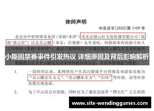 小斯因禁赛事件引发热议 详细原因及背后影响解析