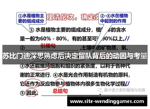 苏比门迪深思熟虑后决定留队背后的动因与考量